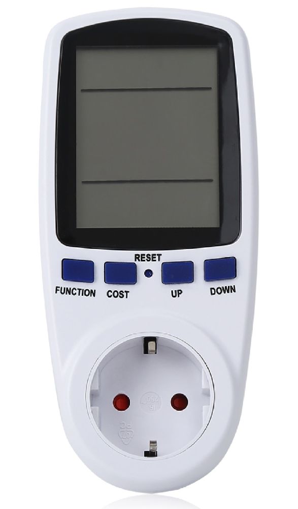 Digital LCD Power Meter Measuring (Current, Voltage, Watt, Energy Analyzer Meter) Outlet Socket (230V / 16A)