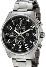 Invicta 0379 Men's Watch (Invicta II Collection, Carbon Fiber Black Dial, Swiss Movement, Stainless Steel, Multifunction Chronograph)
