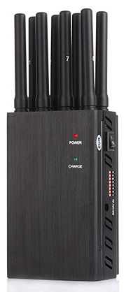 8 Bands Portable Cell Phone (2G/CDMA850/GSM900/DCS1800/PCS1900, PHS, 3G/UMTS/WCDMA 850/900/1700/1800/1900/2100, 4G/LTE 800/1700/1800/1900/2100/2600 Band 1/2/3/4/7/20), Wi-Fi (WiFi 2.4G) and GPS (L1/L2/L5) Jammer / Blocker