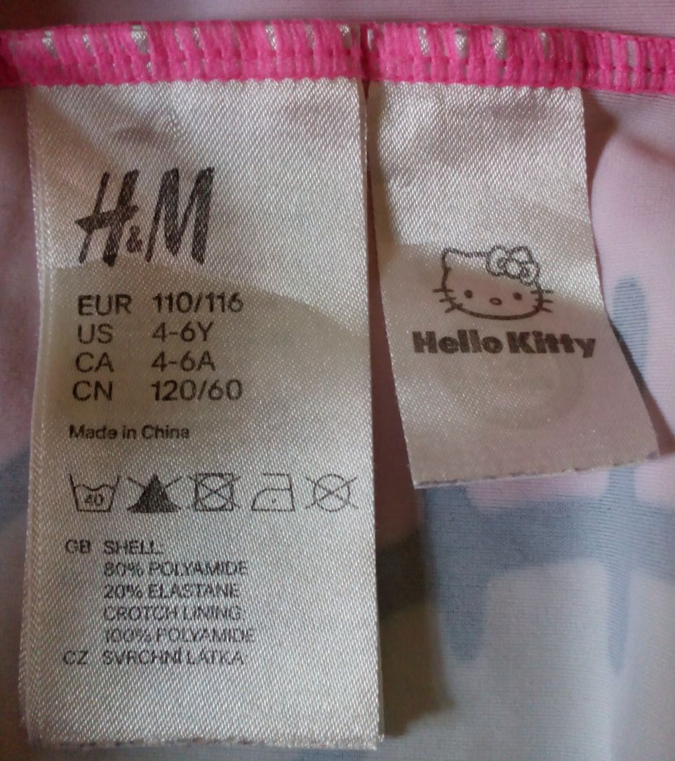 H&M girls Hello Kitty pink x-back swimsuit